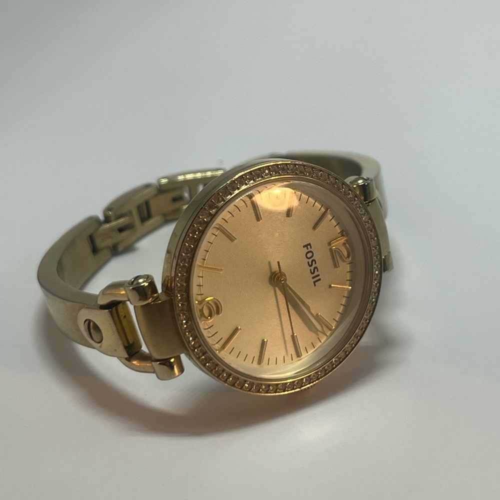 Fossil Georgia Stainless Steel ES3227 Gold Tone Watch - Picture 4 of 7